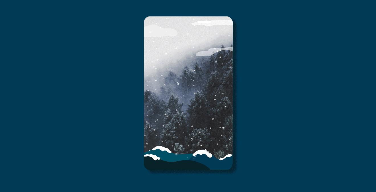 Snapchat Case "Xmas" Filter Wald mit Schnee